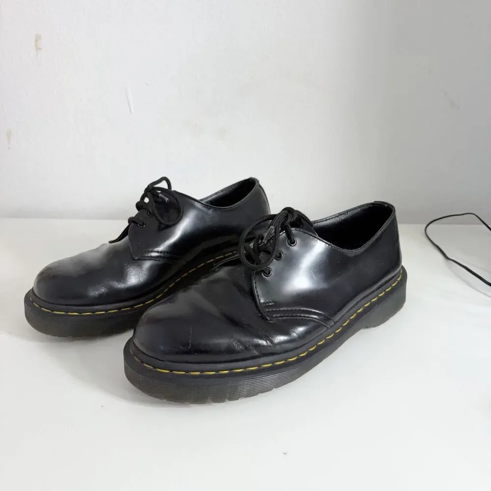 Dr Martens Smooth Black Leather Oxford Shoes 21084 Men's Sz 9 Women's 10L
